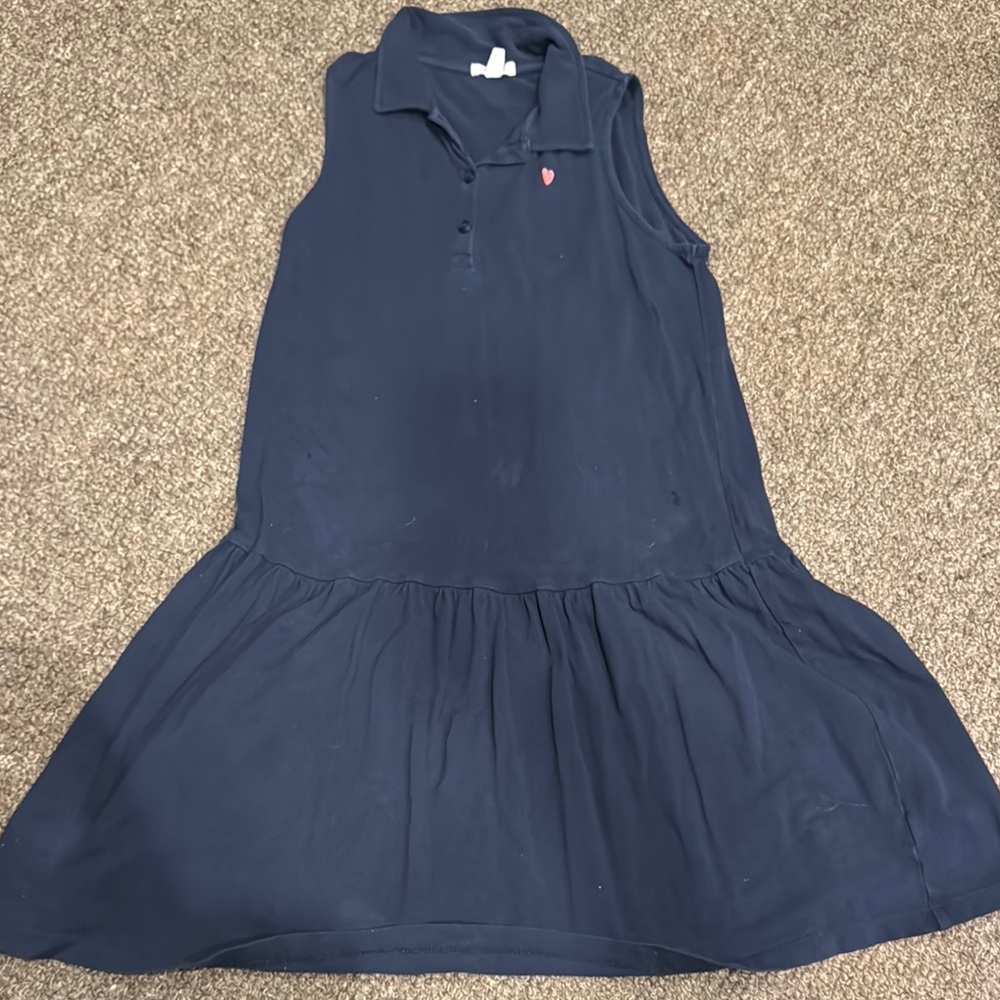 Navy Sleeveless Dress with Heart Logo